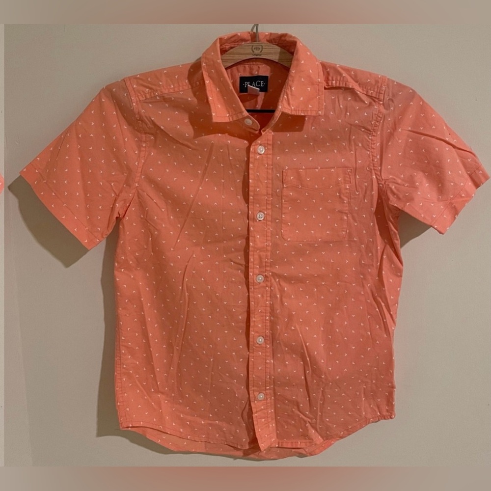 The Children's Place boys button down printed shirt size 10-12